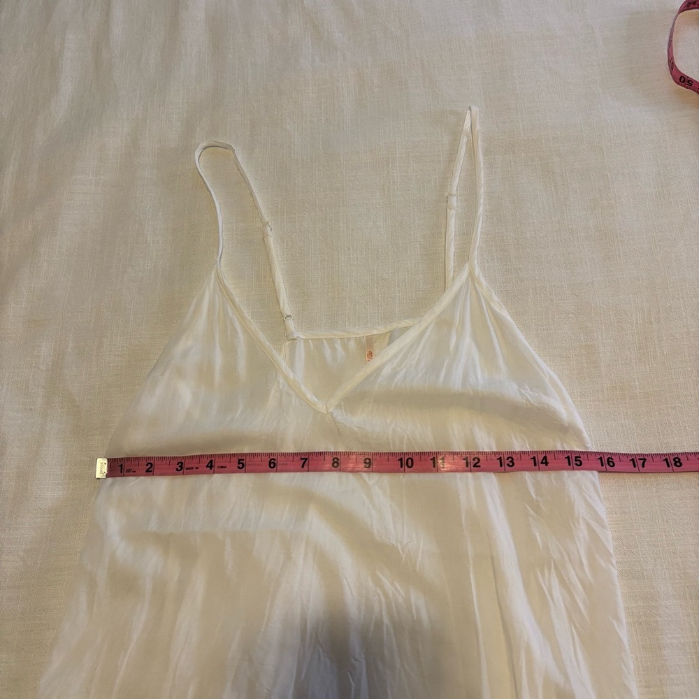 Free People White Lace-Trim V-Neck Mini Dress - Picture 13 of 14